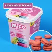 Печенье Tiny Mico Macaron Sandwich Strawberry Yogurt, макарун со вкусом клубники и йогурта, 88 гр