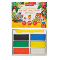 Пластилин  6 цв. 90гр, Globus, мягкий, со стеком,ПЛ6Д
