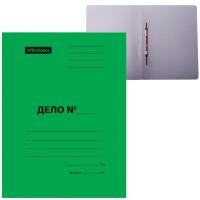 Скоросшиватель мелован., "Дело" картон, 300 г/м2, пробитый, зеленый 195078