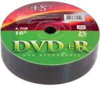 Диск DVD+R (плюс) VS, 4,7 Гб 16x Bulk 25шт/упак VSDVDPRS2501
