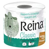 Туалетная бумага 1 рул. 2-слойная на втулке REINA Classic 