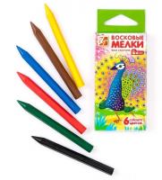 Набор восковых мелков  6 шт. ZOO шестигранные ЛУЧ 12С 864-08