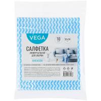 Салфетка д/уборки универсальная 10шт/уп вискоза, 30*34см, Vega