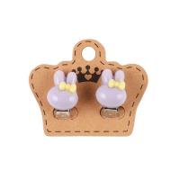 Серьги клипсы КОКОС Зайка 1,7см, фиолетовый 216370