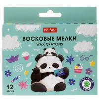 Набор восковых мелков 12 шт. Hatber -Плюшевые панды- CR_089690