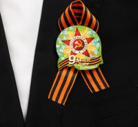 Сувенир Значок деревянный с лентой"9 мая"звезда,георгиевская лента 4918119