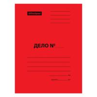Скоросшиватель мелован., "Дело" картон, 300 г/м2, пробитый, красный 195076