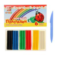 Пластилин  6 цв. 90 гр, Кроха восковой, мягкий 12С 863-08