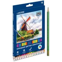 Акварельные карандаши 18 цв. deVENTE. Trio Mega Soft, с кисточкой 5023121