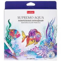 Акварельные карандаши 24 цв. Хатбер. SUPREMO AQUA круглый корп. в карт. коробке CS_087448