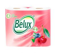 Туалетная бумага 4 рул. 2-х слойная Belux Ягоды, белая