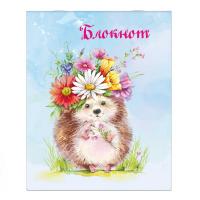 Блокнот А7 на скрепке, 32 л.кл. Феникс. ВЕСЕННИЙ ЕЖИК 58067