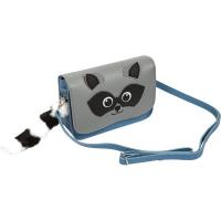 Сумка через плечо deVENTE. Raccoon, кожзам, аппликация, серо-голубая 7034202