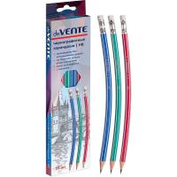 Карандаш гибкий deVENTE HB 5032318 пластиковый корп. ассорти с ластиком