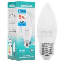 Лампа светодиодная Smartbuy, E27, C37, 9.5 Вт, 6000 К, холодный белый свет