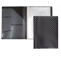 Папка deVENTE. TOTAL BLACK с 20 прозр. вклад. A4, 400 мкм 3100300 тиснение фольгой