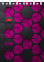 Блокнот А6 спир. 40л кл. Хатбер -INSIDE- обл. мел.картон УФ-лак, ассорти 40Б6В1гр